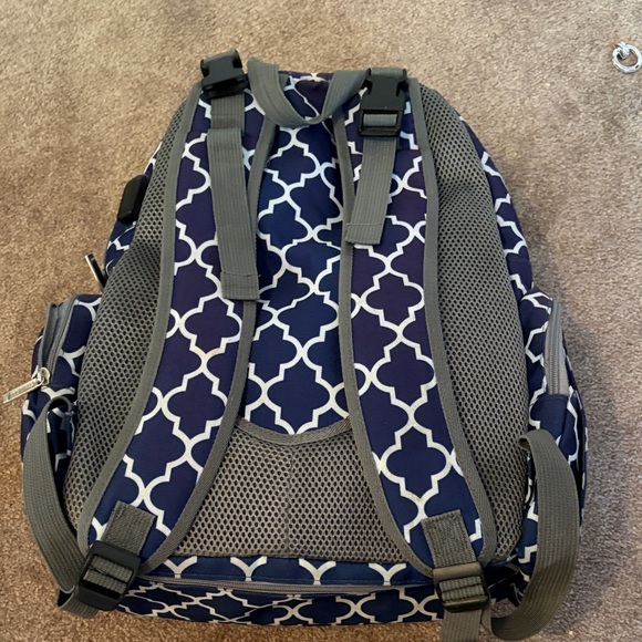 Navy Geometric Pattern Diaper Bag - Picture 16 of 16